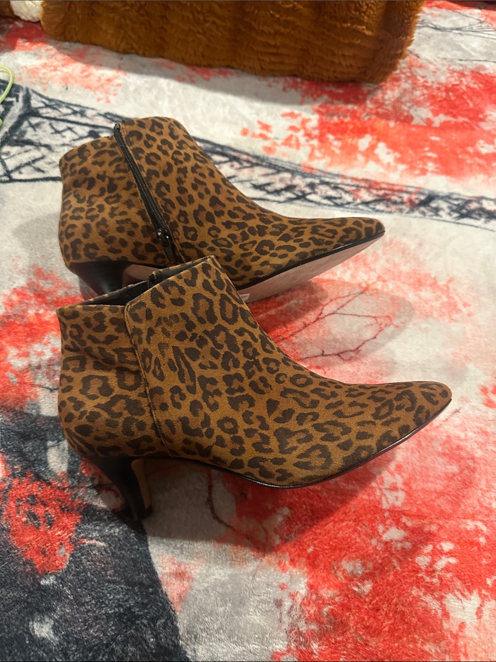 Clark's Leopard Print Pointed-Toe Ankle Boots - Brown